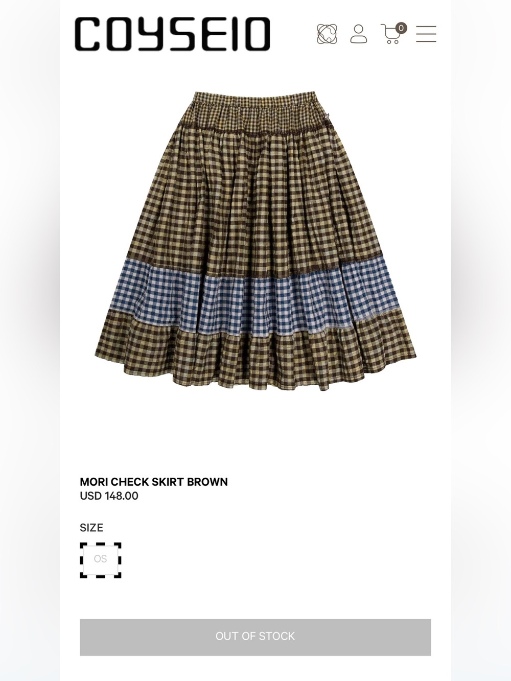 COYSEIO Mori Check Skirt Brown